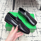 BV Sabato Loafers Flat Black Glossy Leather 769999