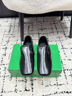 BV Sabato Loafers Flat Black Glossy Leather 769999