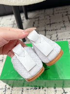 BV Charlotte Ballet Flat White Woven Leather 769994