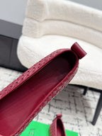 BV Charlotte Ballet Flat Burgundy Woven Leather 769997