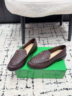 BV Silenzio Loafer Coffee Woven Leather 769991