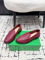 BV Silenzio Loafer Burgundy Woven Leather 769992