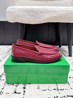 BV Silenzio Loafer Burgundy Woven Leather 769992
