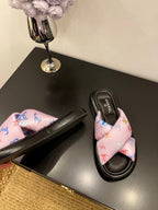 CC 25 Platform Slide Pink Cloth Sheepskin 334744