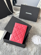 CC Carld Holder Pink Grain Calfskin 242686