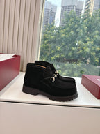 GG Men's Ankle Boot With Horsebit Variation Black Suede 506835