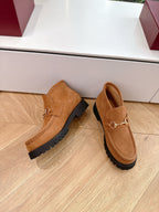 GG Men's Ankle Boot With Horsebit Variation Camel Suede 506836
