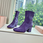 Miu Bootie Purple Nappa Leather 506642