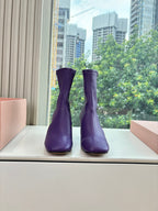 Miu Bootie Purple Nappa Leather 506642