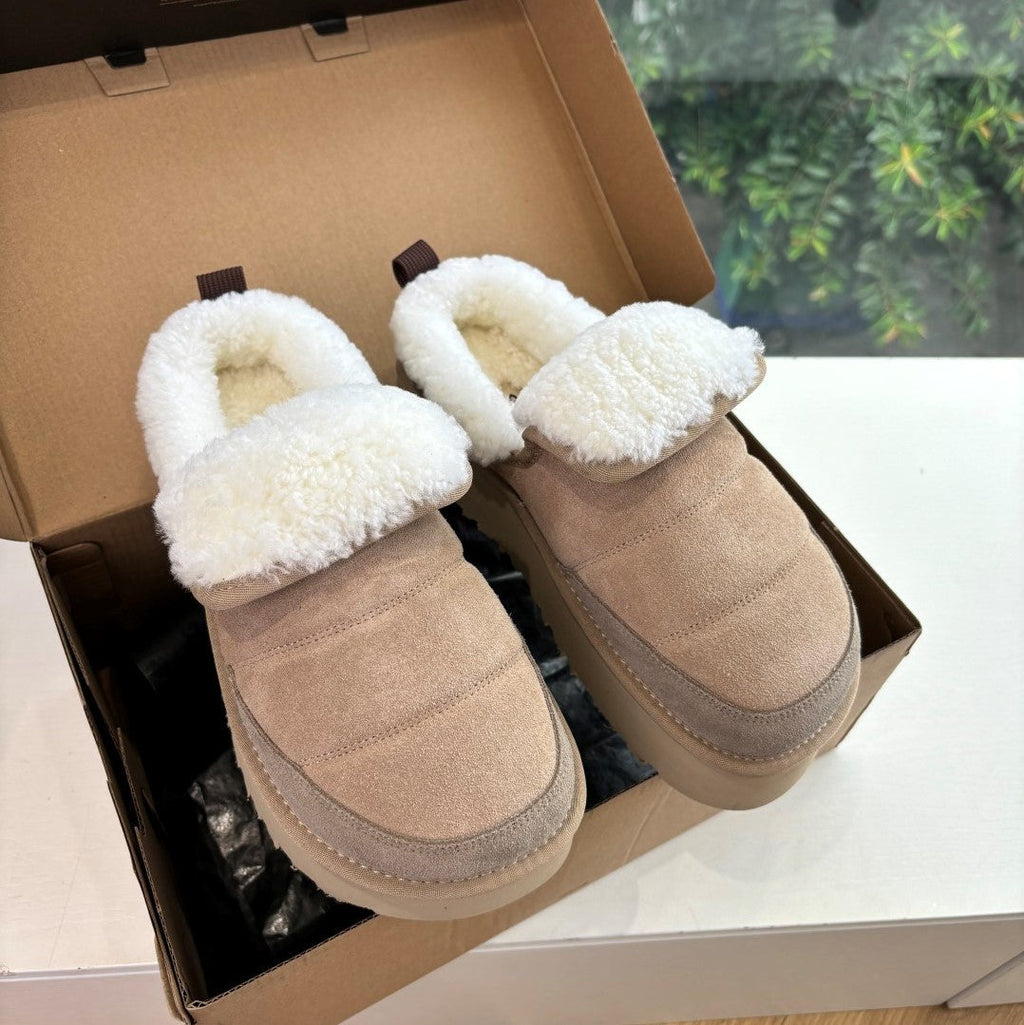 UGG Australian Shepherd Theia Platform Warm Taupe Wool Suede 525937