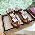 Gucci Shift Damen sneaker Varianten Schwarzes Beige & Dark Brown Canvas and Suede Trim 506841