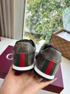 Gucci Shift Damensneaker Varianten Schwarzes   Grey Brown Leder 506843