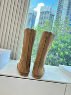The Row 2025 Tyler Lace-up Boot Tan Suede 549348