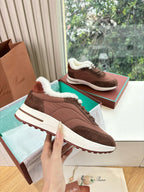 LP Weekend Walk Sneaker Red Brown Fur Suede 549519