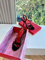 Valentino Fetishique Sandal 10.5cm Black Suede 702290