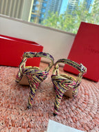 VLogo Signature Slingback 80mm Black Tweed 702208