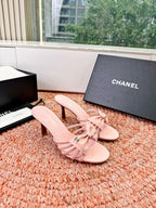 CC 26s Bow Heels Sandals Pink Sheepskin 703672