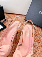 CC 26s Bow Heels Slingback Pink Sheepskin 703666