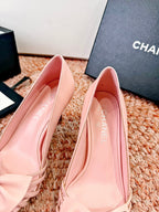 CC 26s Bow Heels Sandals Pink Sheepskin 703677