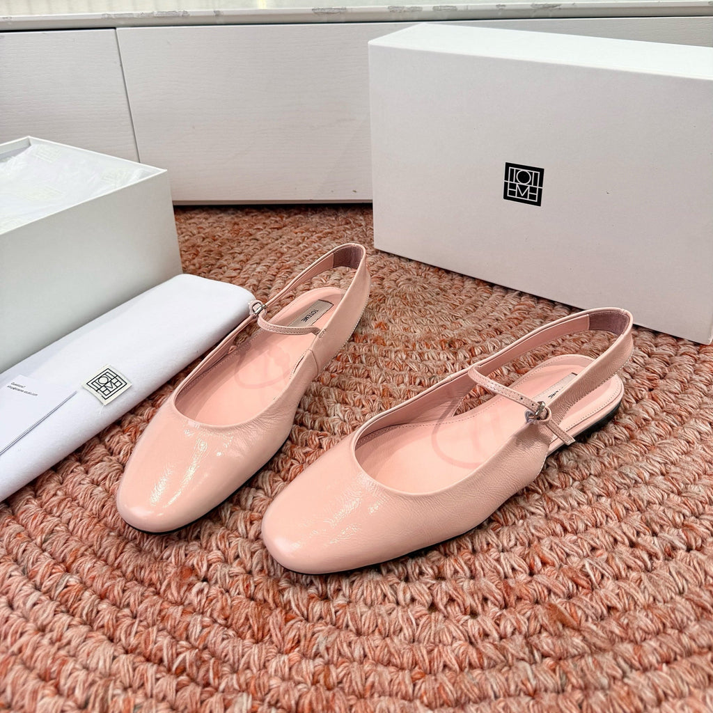 Totem Mary Jane Slingback Flat Light Pink Glossy Leather 760430