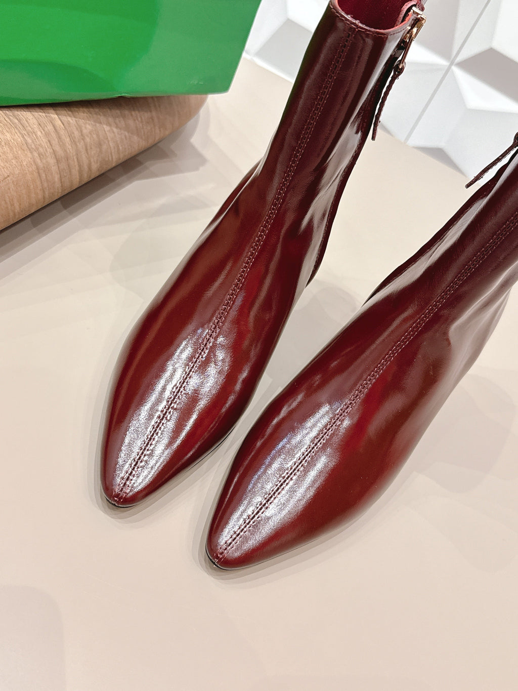 BV Sofia Ankle Boot 7cm Burgundy Lambskin 613291