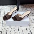 CD Square-Toed Sandal Brown Satin 617520