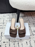 CD Square-Toed Sandal Brown Satin 617520