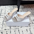 CD Square-Toed Sandal Grey Satin 617521