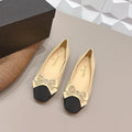 CC 26s Ballet Flats Beige Black Sheepskin 650292
