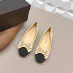 CC 26s Ballet Flats Beige Black Sheepskin 650292
