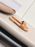 CD 26s Round-Toe Slide Sandals Tan Calfskin 738238