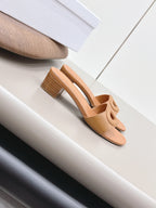 CD 26s Round-Toe Sandals 4.5cm Tan Calfskin 738234