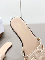 CD 26s D-Club Slide Sandal Beige Calfskin 738247