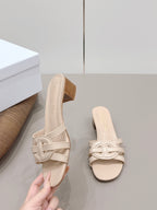 CD 26s D-Club Sandal 4.5cm Beige Calfskin 738243