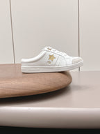 CD Dior Gold Star Mule White Suede Leather 739313