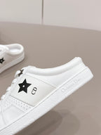 CD Dior Black Star Mule White Suede Leather 739311