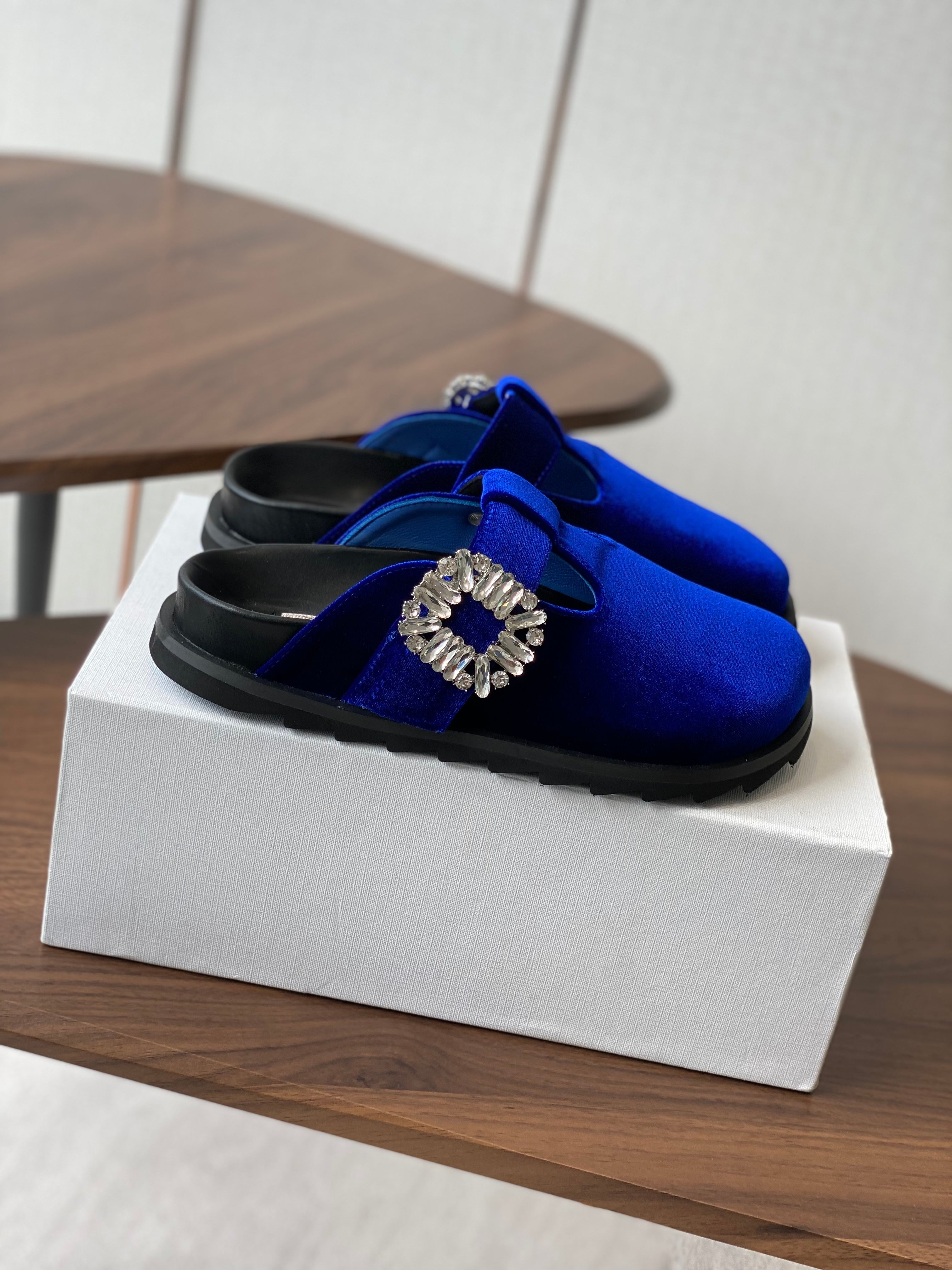 Viv 25 Slippers Blue Imported Flannel 350442