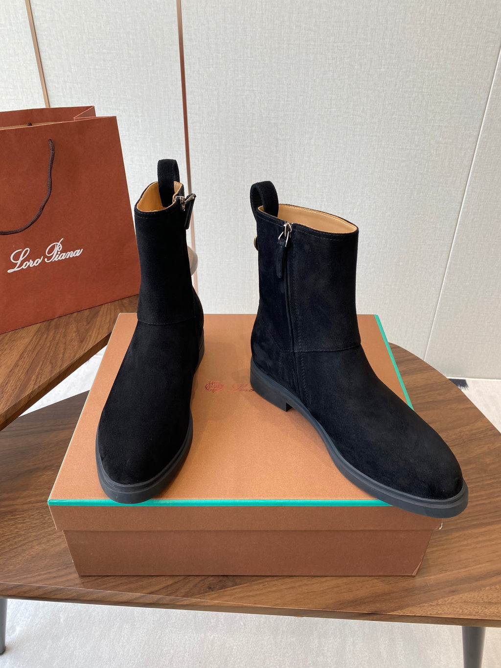 LP latest short boots black suede 388107