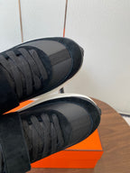 HM couple's sneakers black white beige suede