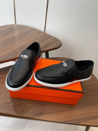 HM Jour Loafers Black Calfskin 579007