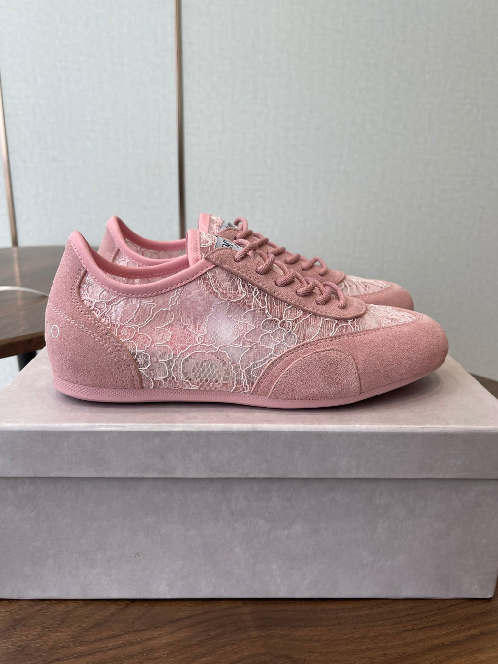 Jimmy Choo Sunny F Sneaker Pink Lace Leather