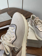 Brunello Runners With Shiny Eyelets Grey Suede Cotton 624469