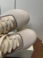 Brunello Runners With Shiny Eyelets Light Grey Suede Cotton 624471