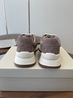 Brunello Runners With Shiny Details Taupe Suede 624481