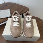 Brunello Runners With Shiny Details Light Taupe Suede 624482