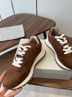 Brunello Runners With Shiny Details Brown Suede 624483