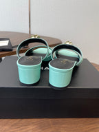 CC 26s Camellia Sandals 4.5cm Light Blue Patent Leather 624227