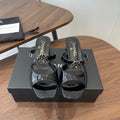 CC 26s Camellia Sandals 4.5cm Black Patent Leather 624228