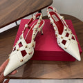 VT Studdy Pumps 65mm White Red Leather 624353