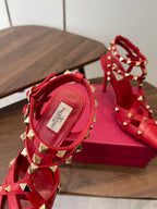 VT Studdy Pumps 95mm Red Leather 624355